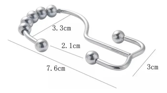 Ganchos Roller Doble Para Cortina Baño X 12 Metálico Acero - Imagen 4