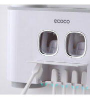 Porta Cepillos Dispenser Pasta Dental Adhesivo Baño Ecoco - Imagen 4
