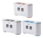 Porta Cepillos Dispenser Pasta Dental Adhesivo Baño Ecoco - Imagen 5