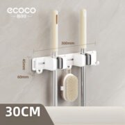 Soporte Organizador Porta Escobas (2 pinzas y 3 ganchos) - Imagen 2