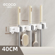 Soporte Organizador Porta Escobas (3 pinzas y 4 ganchos) - Imagen 2