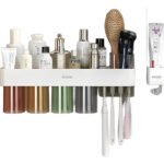 Porta Cepillos Adhesivo Con Vasos Y Dispenser De Dentrifico