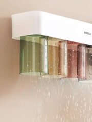 Porta Cepillos Adhesivo Con Vasos Y Dispenser De Dentrifico - Imagen 3