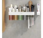 Porta Cepillos Adhesivo Con Vasos Y Dispenser De Dentrifico - Imagen 5