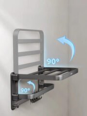 Toallero Repisa De Baño Organizador Plegable Acero 50 Cm - Imagen 2