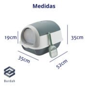 Litera Bandeja Cerrada Gatos Arenero Sanitario Anti Olor - Imagen 2