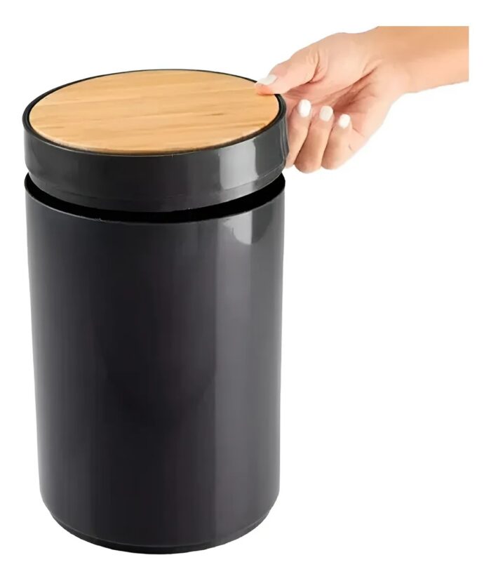 Tacho Basura Cesto Residuo Bambú Baño Cocina Organizador 6lt - Imagen 2