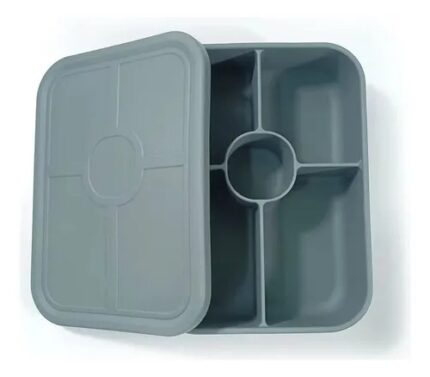 Plato Lunchera Infantil Bebé de Silicona Divisiones con Tapa