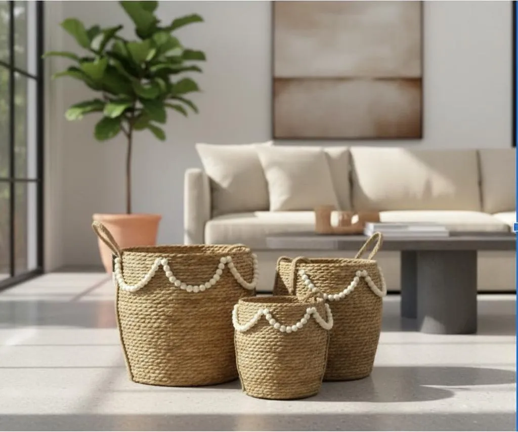 34140-20 AMARA Set Canastos Redondos de Yute AMARA - Imagen 1