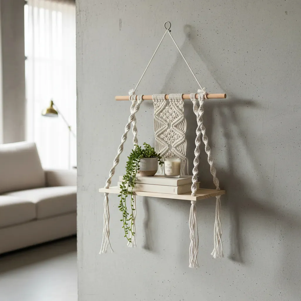 34140-37 REPISA BRUMA Repisa Colgante de Macrame BRUMA - Imagen 1