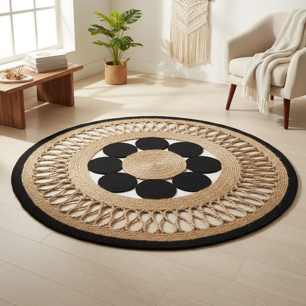 34140-40 NYRA 1 Alfombra Redonda de Yute NYRA 120 cm - Imagen 1