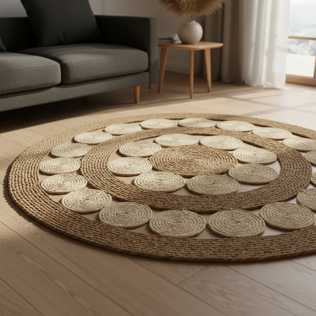 34140-42 gaia 1 Alfombra Redonda de Yute GAIA 120 cm - Imagen 1