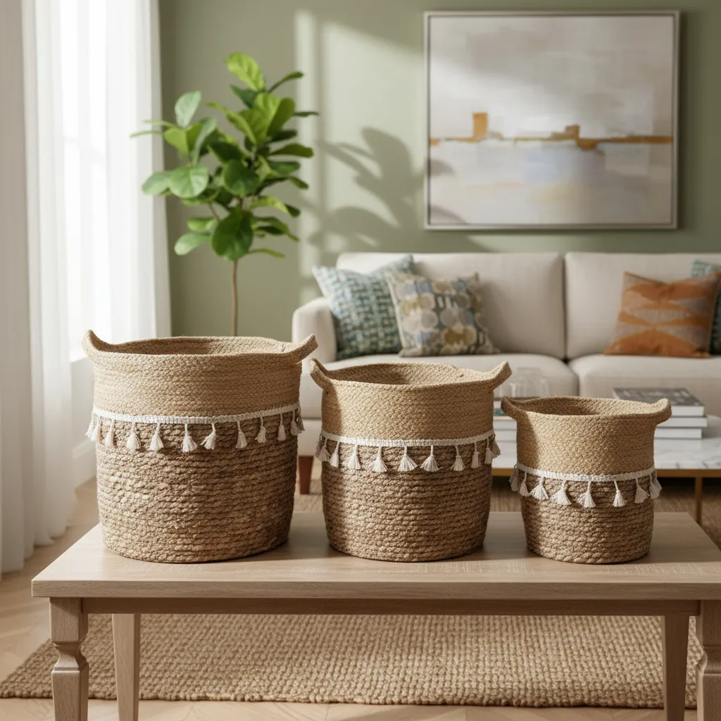 JJO01-109 LAILA Set 3 Canastos de Yute LAILA - Imagen 1