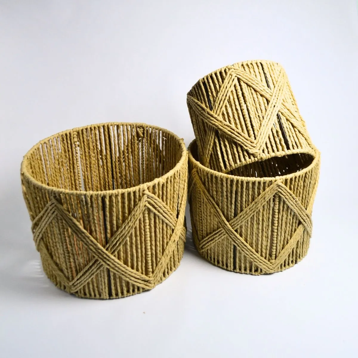 JJO01-121 luna 1 Set 3 Canastos Redondos de Yute LUNA - Imagen 1