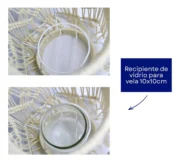 Fanal Colgante de Yute y Vidrio MILAN - Imagen 4