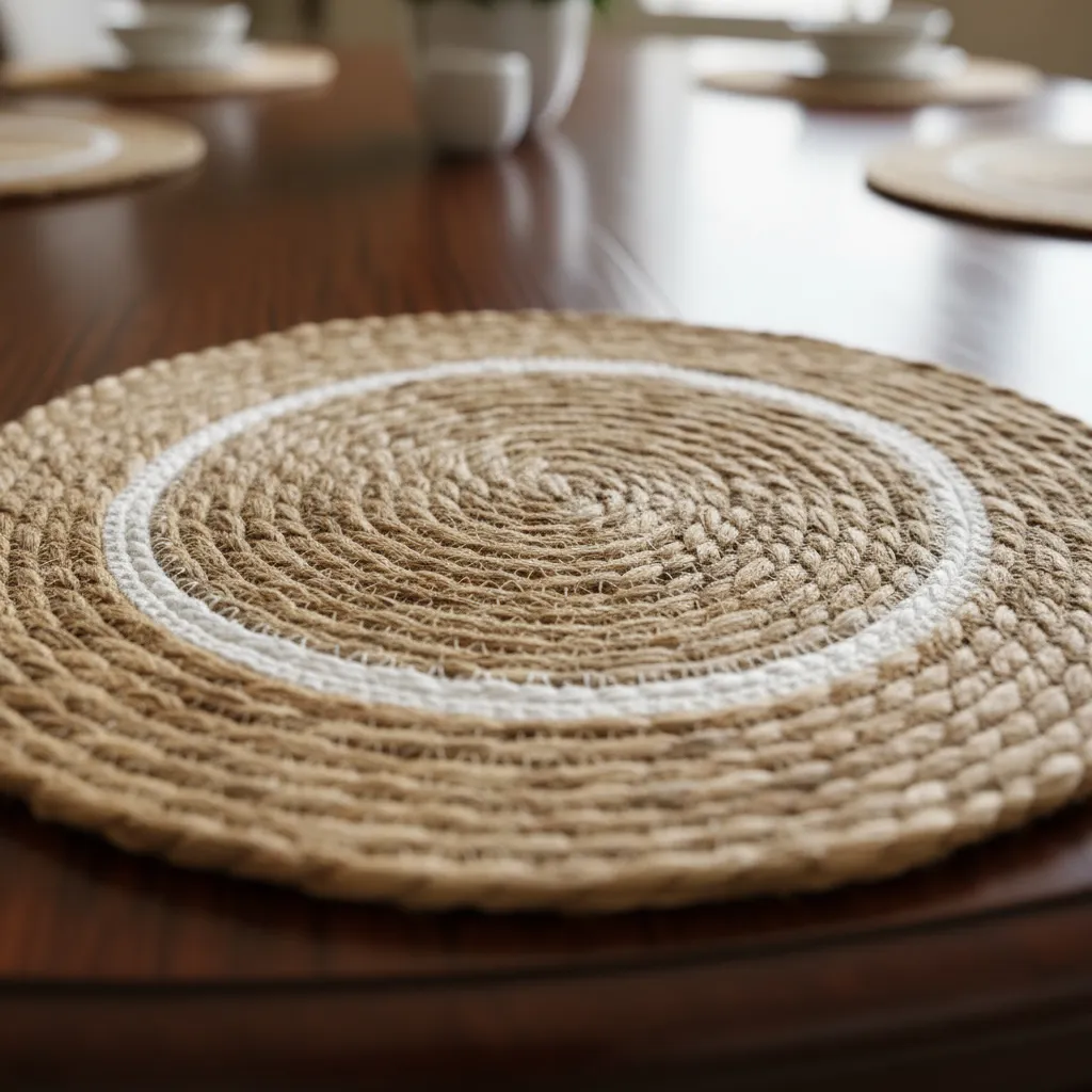 JJO01115BRWT MELIA Individual Redondo de Yute MELIA - Imagen 1