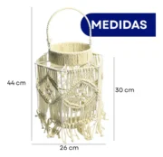 Fanal Colgante de Yute y Vidrio MILAN - Imagen 3