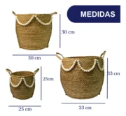 Set Canastos Redondos de Yute AMARA - Imagen 3