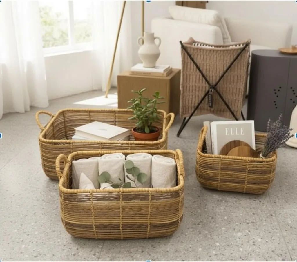 canasto de yute 34140-7 set 3 ophelia Set de Canastos de Yute OPHELIA - Imagen 1