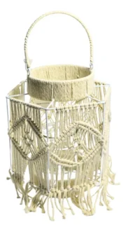 Fanal Colgante de Yute y Vidrio MILAN