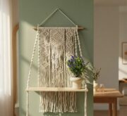 Set Repisa de Macramé y Lavanda Decorativa.